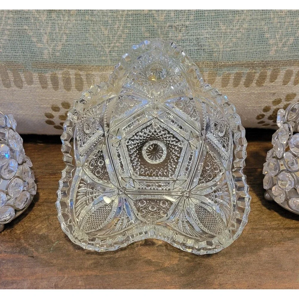 Vintage Midcentury Imperial Glass Heart Shaped Candy/Nut Dish ~ Pattern #541